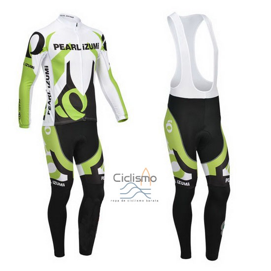 Pearl Izumi Ropa Ciclismo Culotte Largo 2013 Hombre Mangas Largas Blanco y Verde